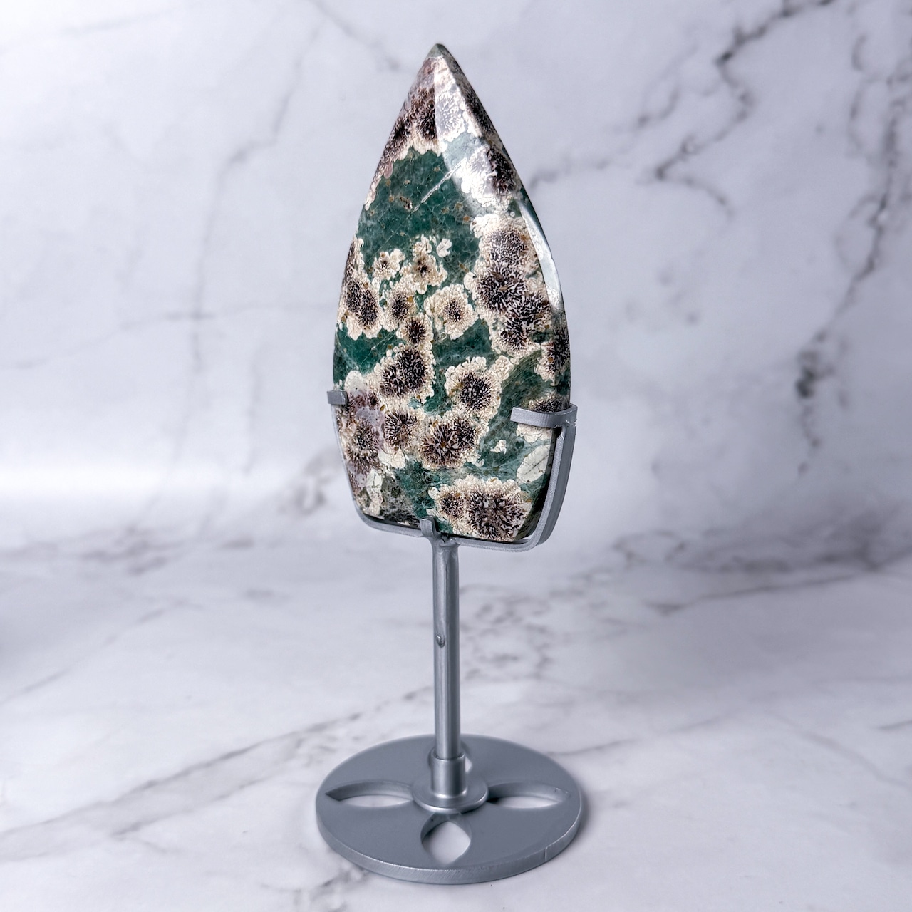 グリーンフラワージャスパー フレイム 専用台座付き * Jasper * 天然石