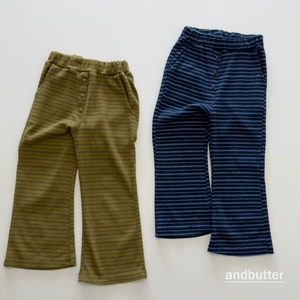 送料無料【予約】ANDBUTTER/Jr.Button Flare Pants