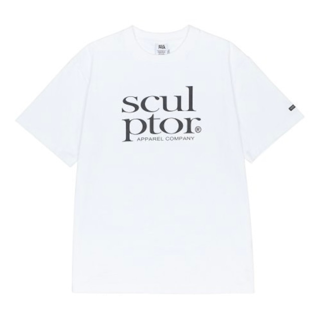 [SCULPTOR] Retro Logo Boxy Tee White 正規品 韓国ブランド 韓国ファッション 韓国代行 カーディガン