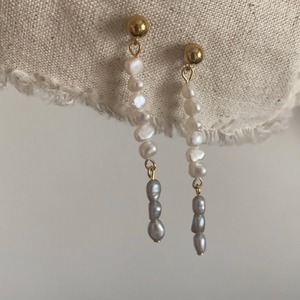 two tone shell pierce earring