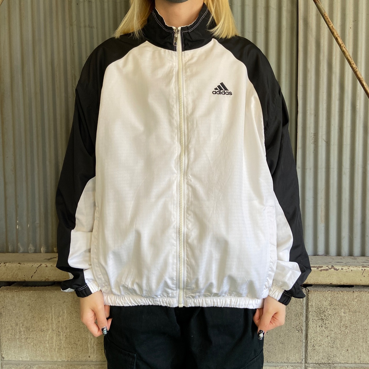 90年代 adidas アディダス パフォーマンスロゴ刺繍 ナイロンジャケット 