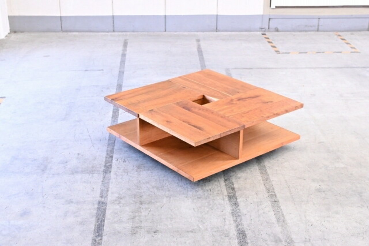 サンコー 12万「COMPOS Living Table 92/コンポス リビング テーブル 92」チェリー無垢材 センターテーブル ロー 森宣雄 机 SUNKOH【中古家具/中古インテリア/USED家具ユーズド家具/リサイクル】