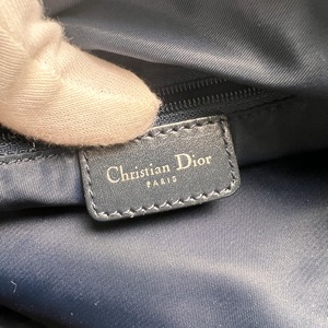 DIOR ディオール トロッター キャンバス ショルダーバッグ 紺 A-13520
