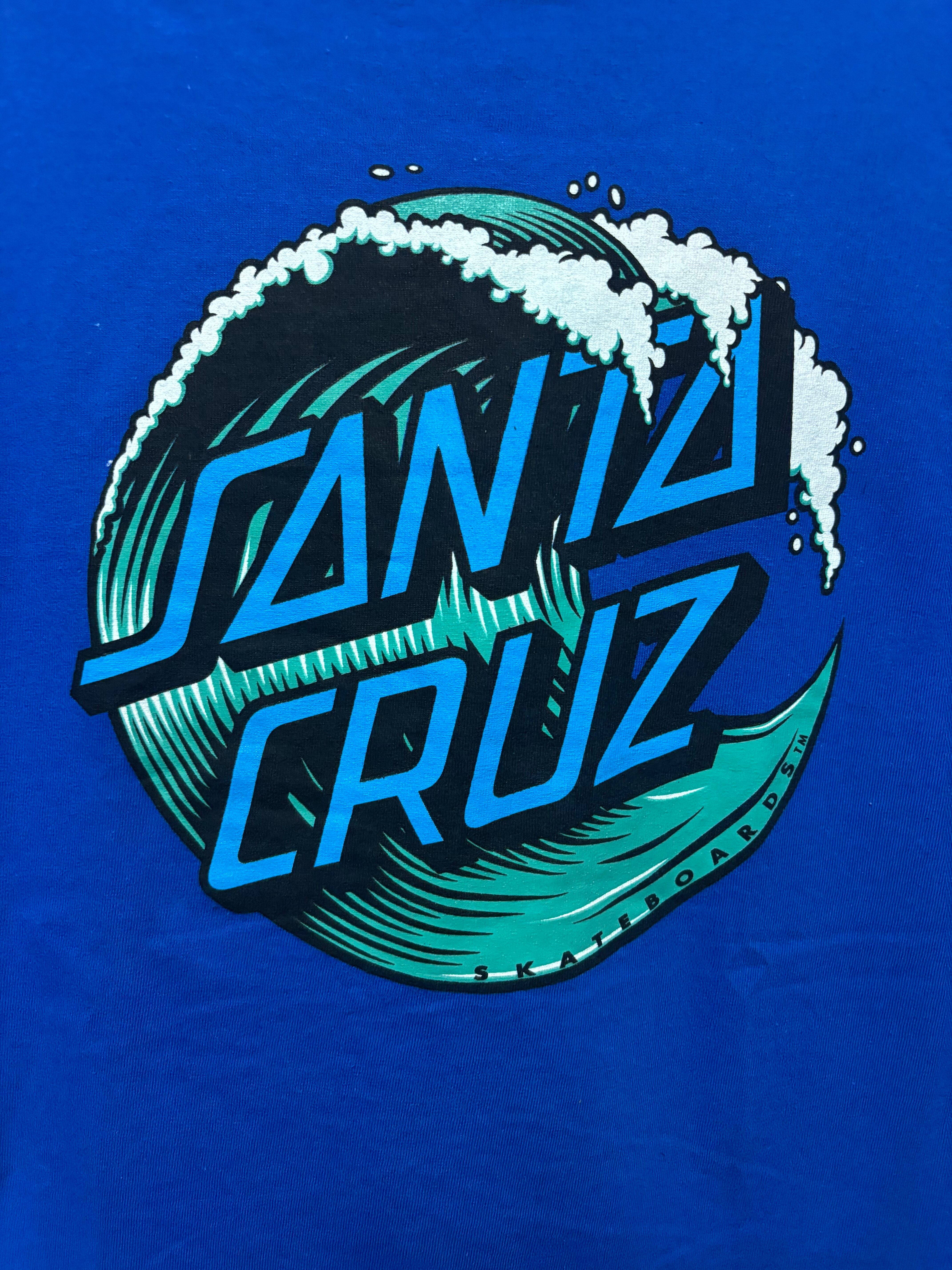 90s NHSタグ】SANTA CRUZ “Wave Dot” Logo S/S T-Shirt / Blue | SeedS
