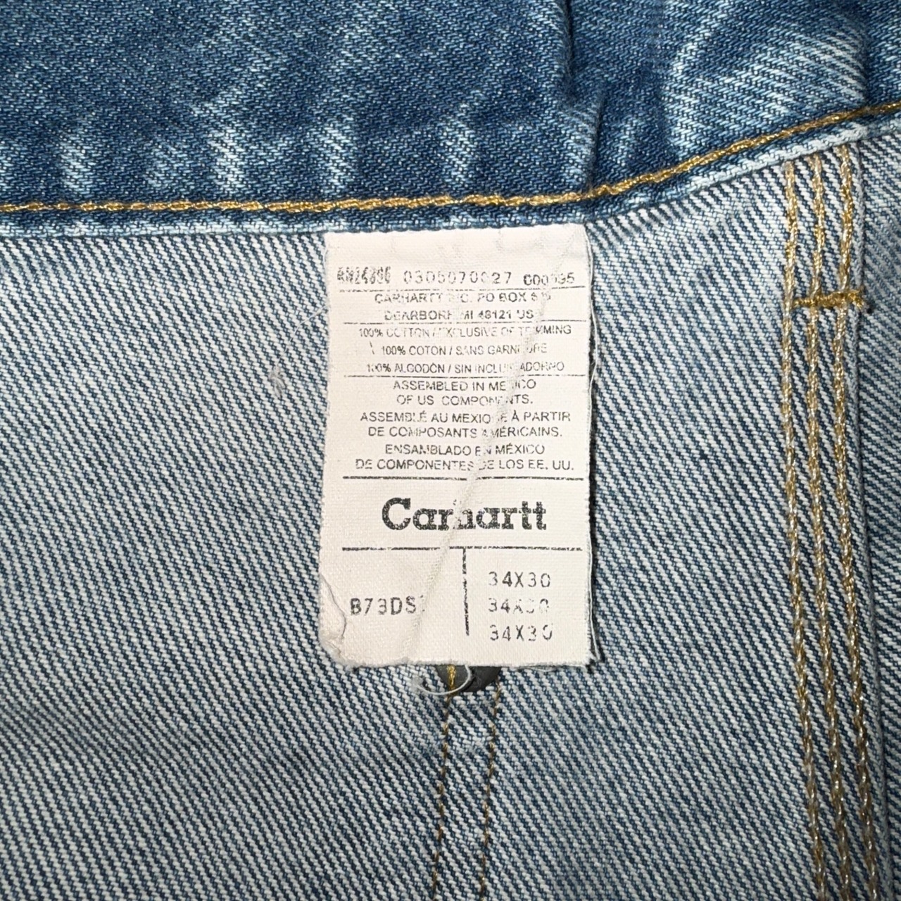 【Carhartt】カーハート ダブルニー DOUBLE FRONT LOGGER DUNGAREE デニム ペインターパンツ 34in.