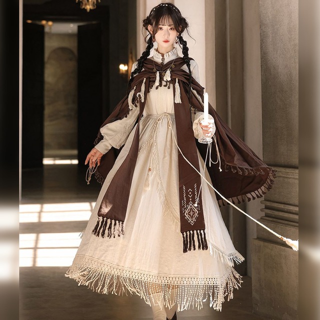 ボヘミアンクロスショルダーマキシワンピース