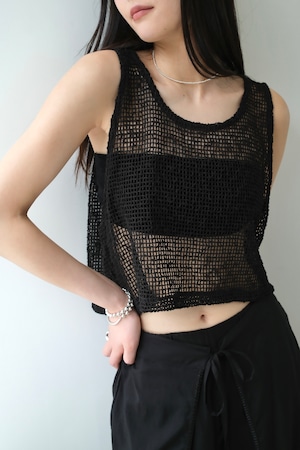 Net short vest ネットショートベスト Black