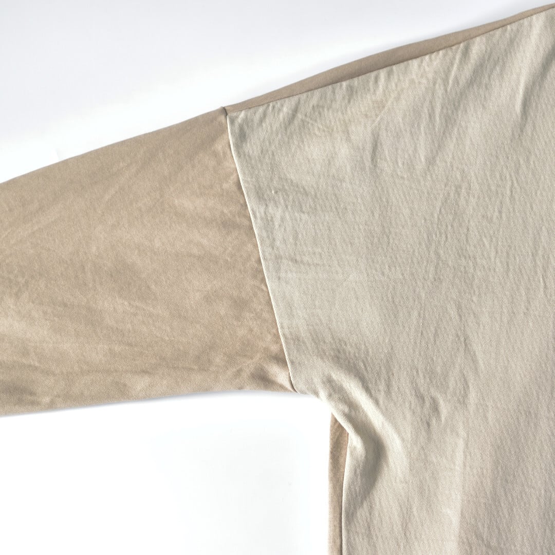 prit プリット 度詰天竺xコットンツイル2重織り切り替えコクーンカーディガン・ベージュ【送料無料】