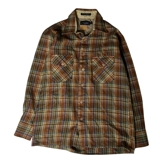 【70's~80's】VANHEUSEN   長袖シャツ　M vintage