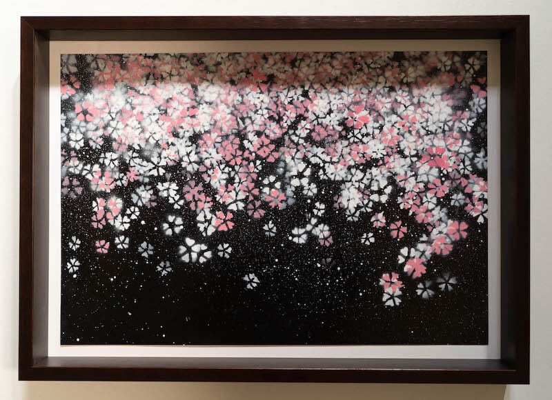 Sakura (額入り特別作品) / 夜桜のスプレーアート作品 絵画販売
