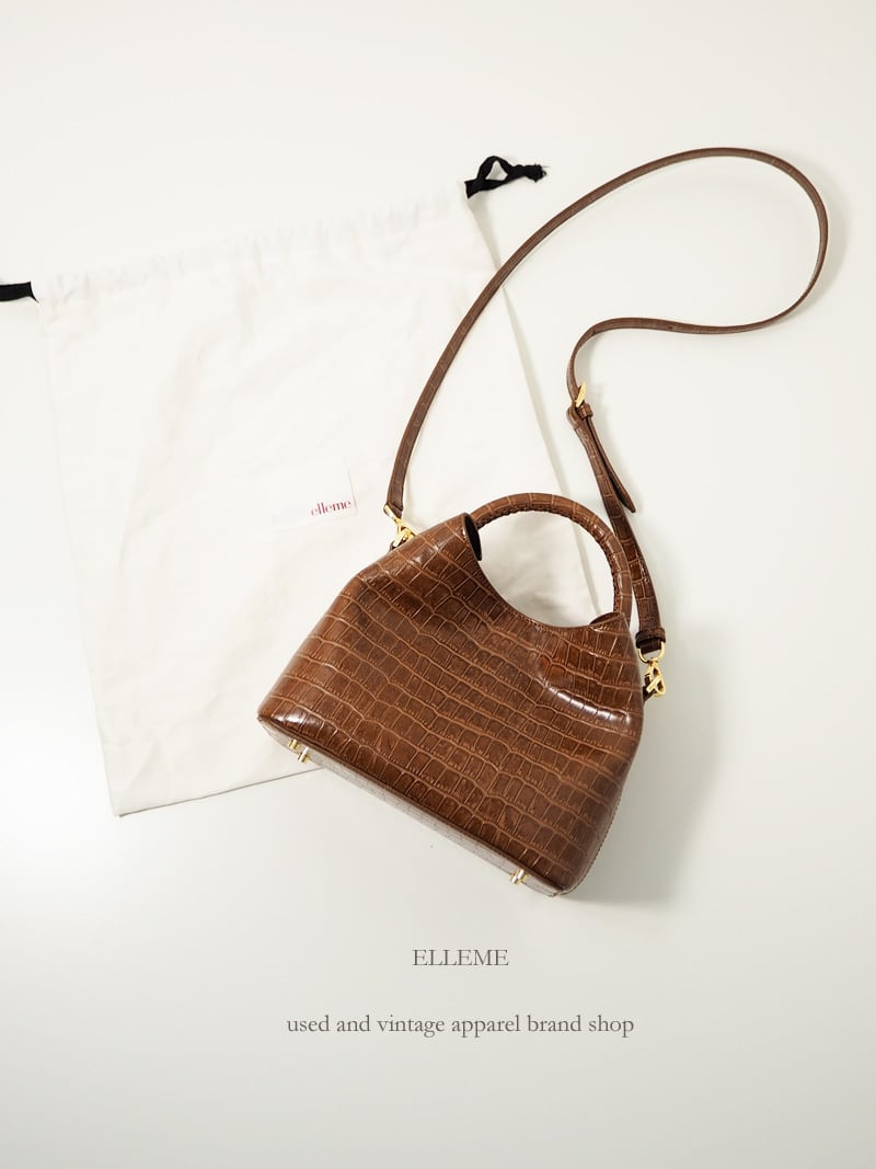 ELLEME(エレメ)MADELEINE バッグクロコエンボスレザー