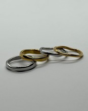 wavy stack ring S silver