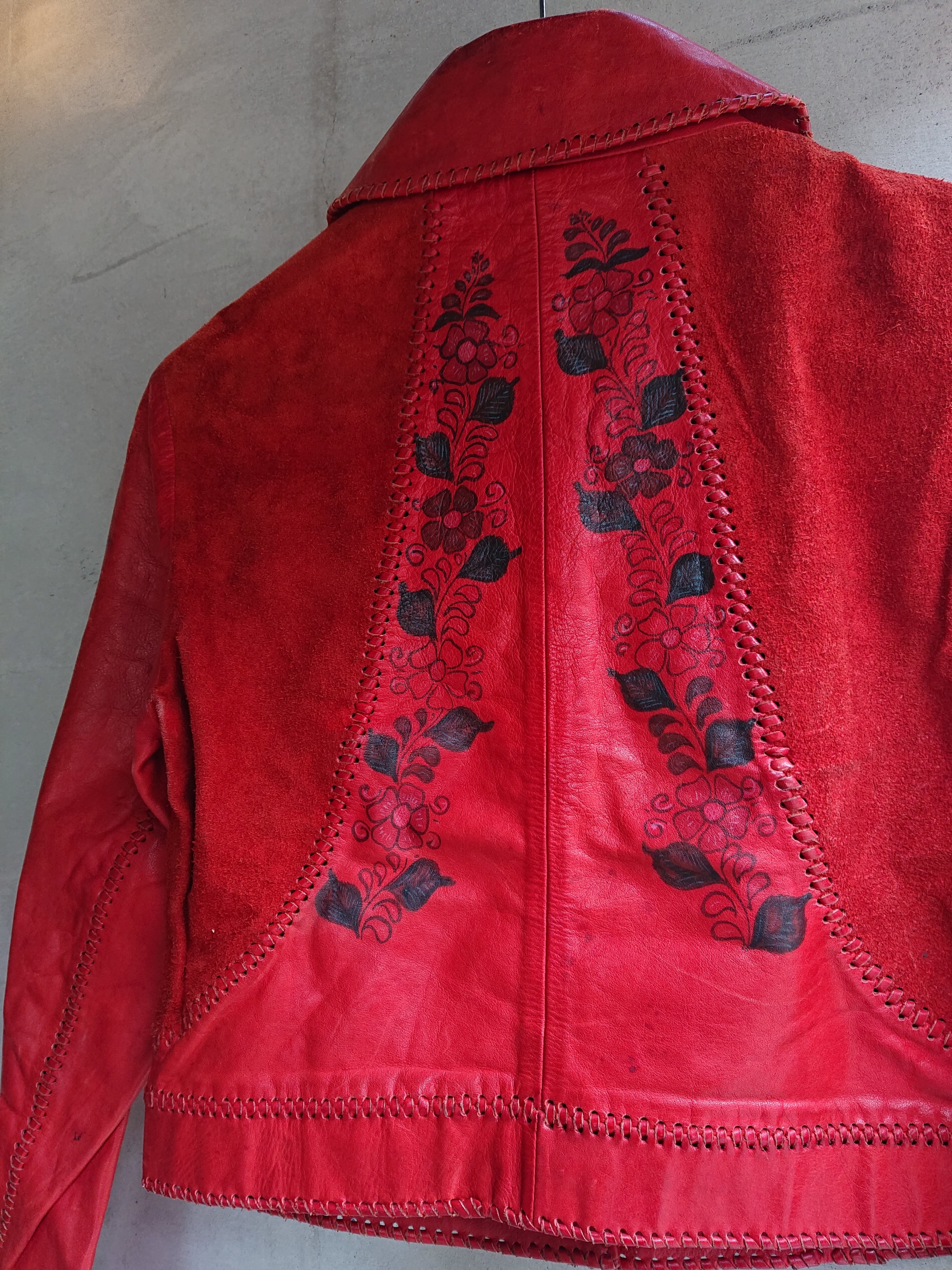 1970s Char LEATHER JACKET Red Color | BOW & ARROW WEB STORE