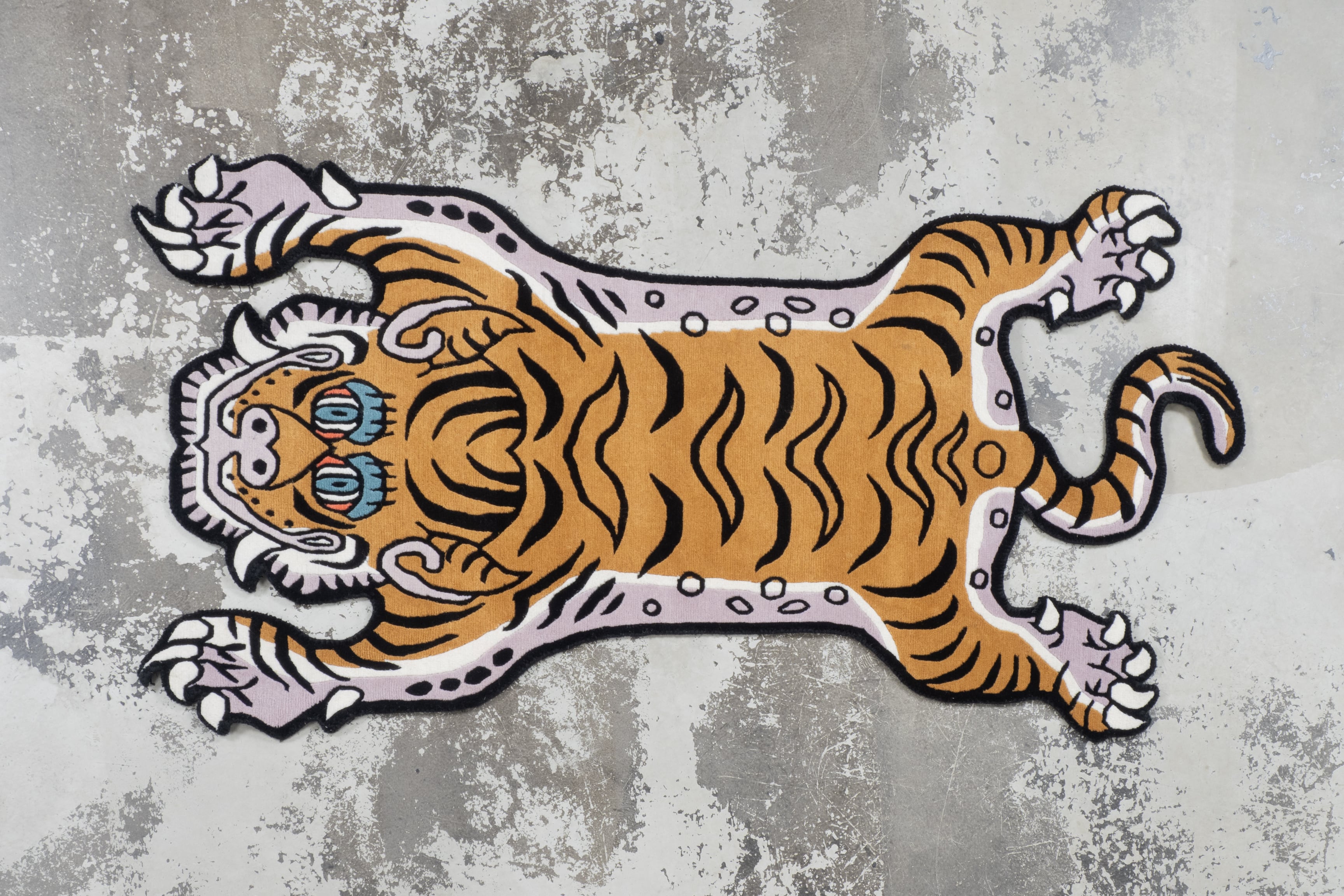 チベタンタイガーラグ　slowtiger Tibetan Tiger Rug 《Mサイズ•ウール・オリジナル2・マスタード