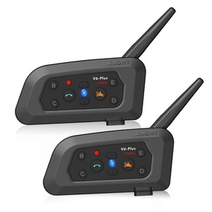 【在庫処分】バイク用 インカム 最大６人連接 ２人同時通話 V6 Plus アップグレード インターコム トランシーバー Bluetooth5.1 バイク無線機インカム 12時間連続通話 音楽聴き IP65防水 最大通話距離1500M ヘルメット用 ヘッドセット 日本語説明書付き (2パック)
