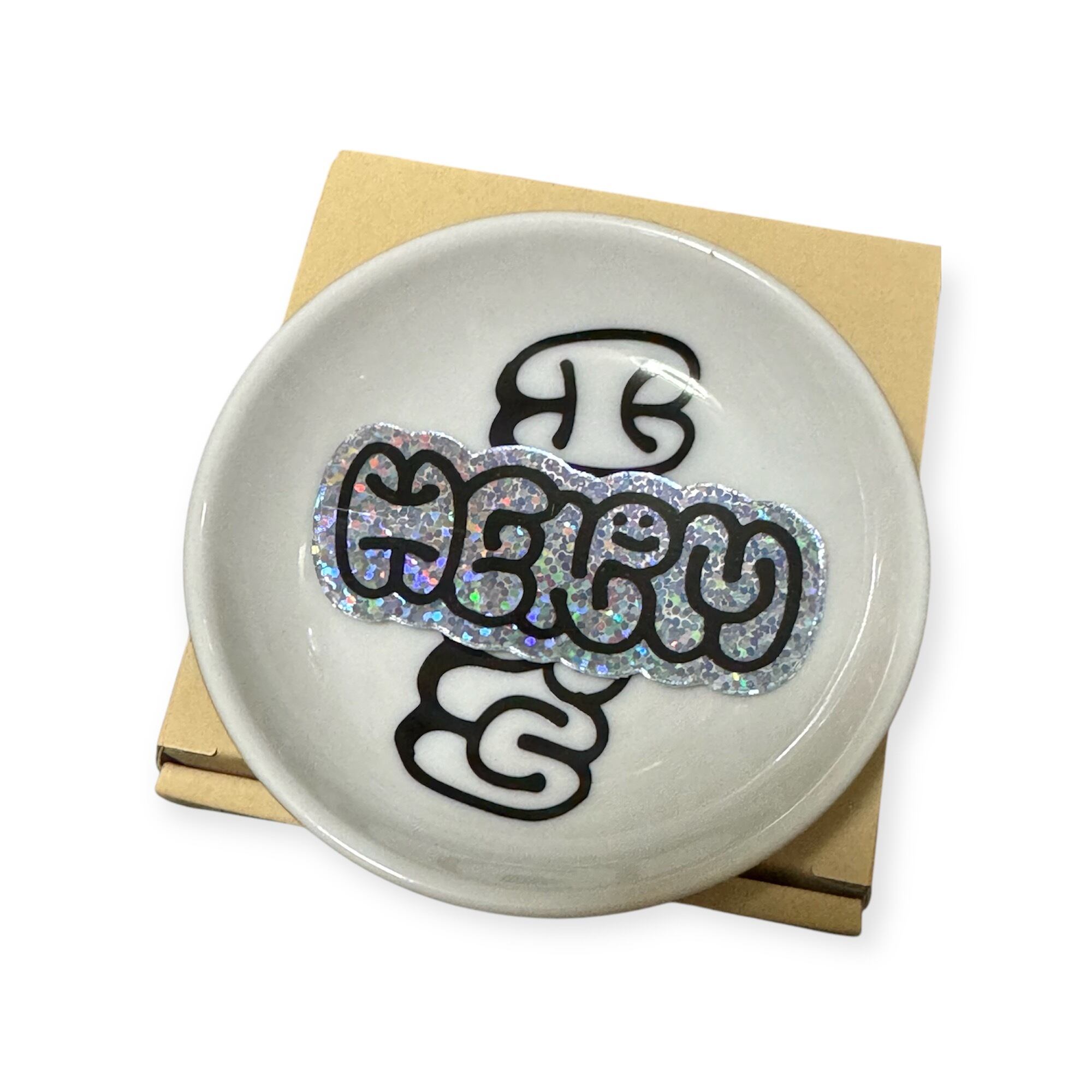 ベトナム＊手描き　小皿 ベトナム バッチャン焼き 手描き 小鉢 蓮 ハス （直径約11cm）
