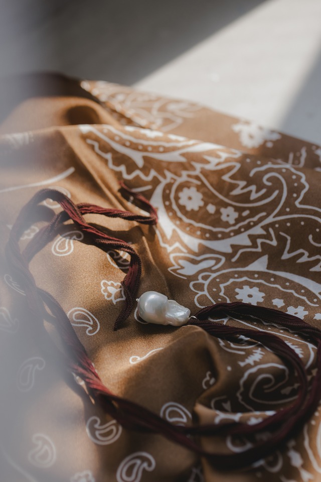 baroque pearl silk ribbon choker