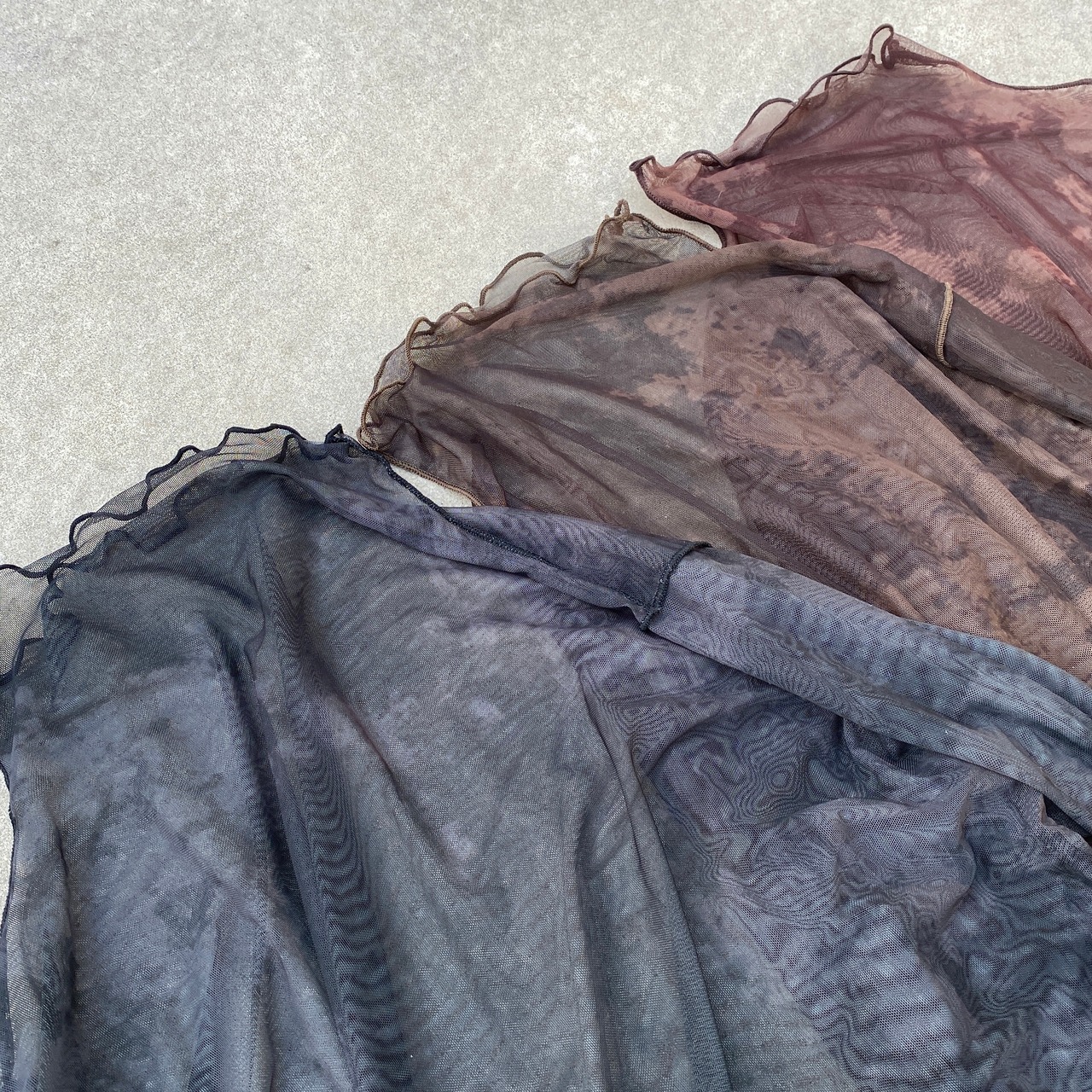 水彩メロウシアーストレッチtops／ブラック