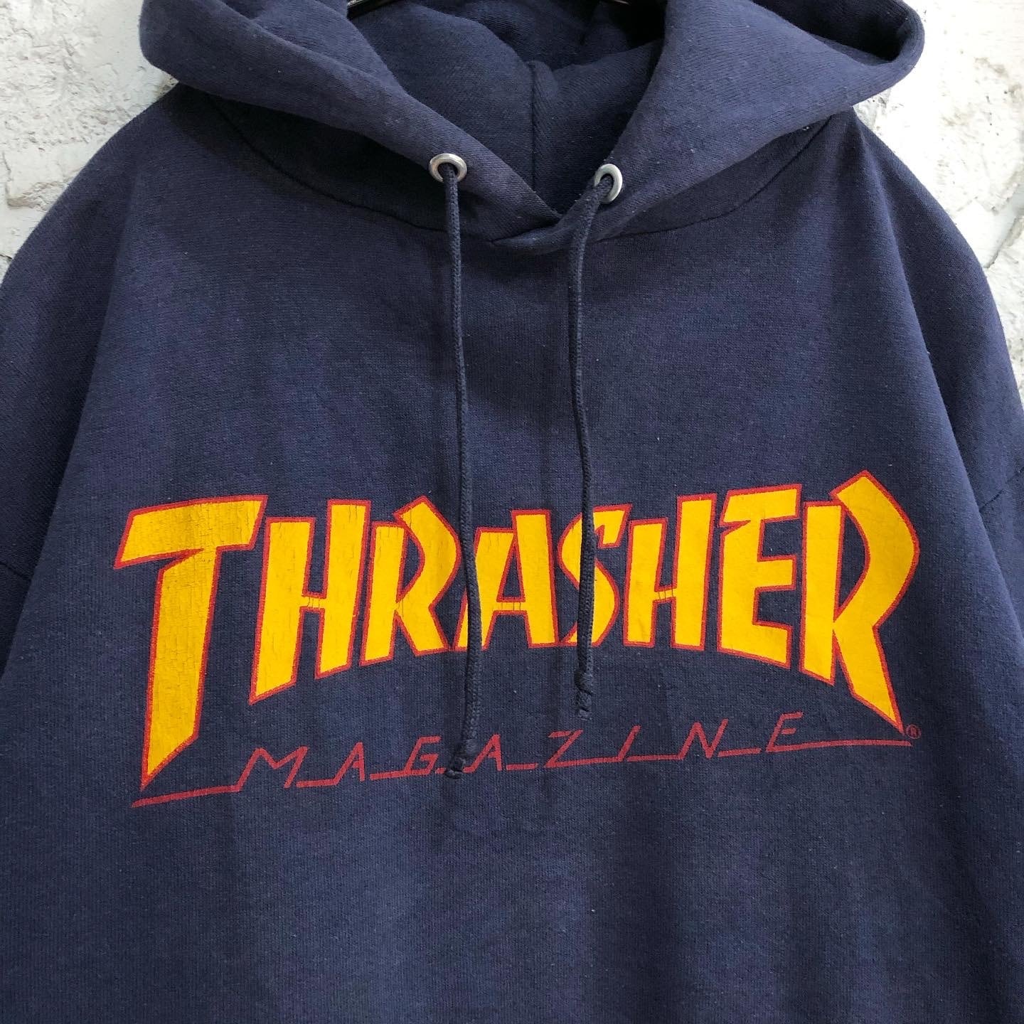 80s JERZEES THRASHER スラッシャー　パーカー　ネイビー　L