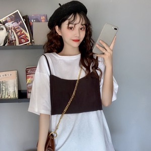 【送料無料】 Tシャツ ビスチェセット トップス l ショート ショート丈 袖なし 袖あり 半袖 ラウンドネック リボン 2way 綿 ポリエステル 2点セット ツーピース かわいい 大人可愛い シンプル カジュアル おしゃれ お洒落 大人可愛い 大人女子 キュート ガーリー 無地 春 夏 10代 20代 30代 レディース OL 通勤 学生 通学 デート お出かけ 女子会 休日 着回し 普段使い 重ね着 韓国 韓国系 オルチャン サイズ M L XL 白 ホワ