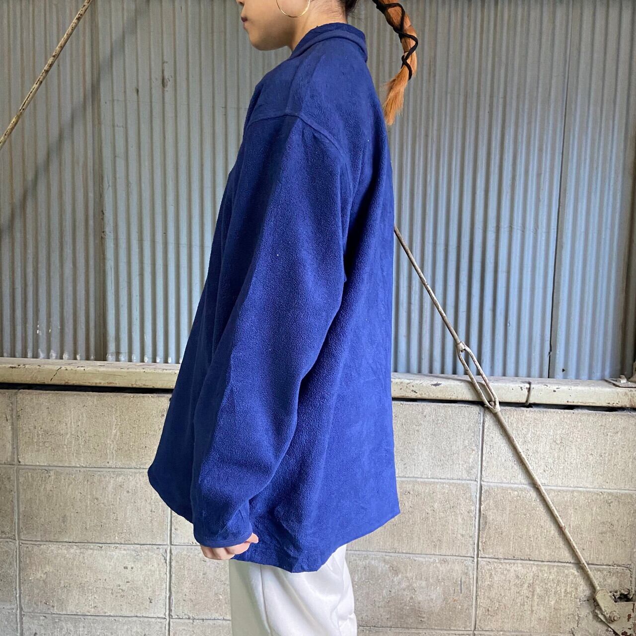 00年代 ビンテージ アディダス ハーフジップ フリースプルオーバー