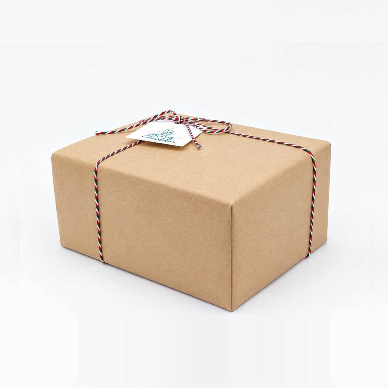 《クリスマス限定ラッピング》クラフト紙+紙紐(赤緑)【各商品ページの「ラッピング」よりご注文ください】
