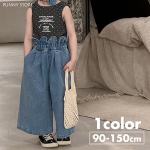 《取寄》 ハイウエストデニムワイドパンツ Bobi 2024夏 韓国子供服 ジーパン ジーンズ フレアパンツ ズボン