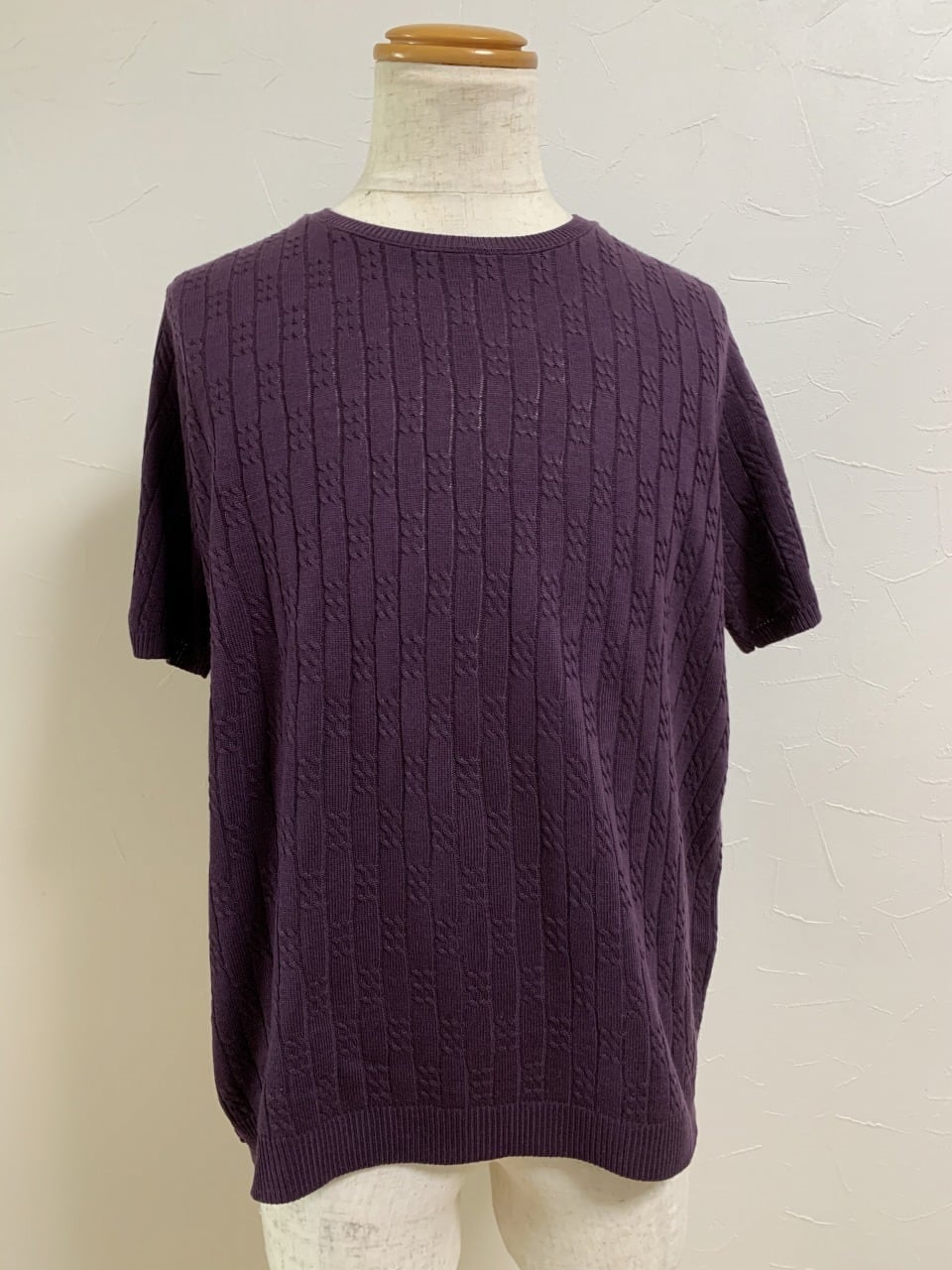 Woven Design Short Sleeve Summer Sweater