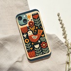 受注生産 iPhoneケース 花と鳥の民芸トーテム｜フォークアート FMSY015A