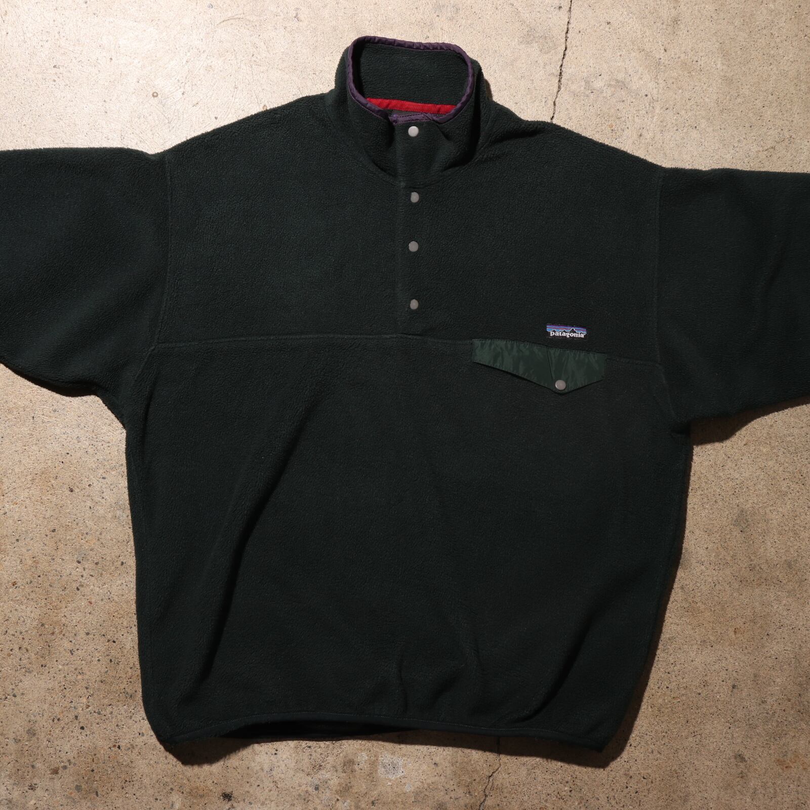 L 90s ハンターグリーン シンチラ スナップT Patagonia パタゴニア 緑  