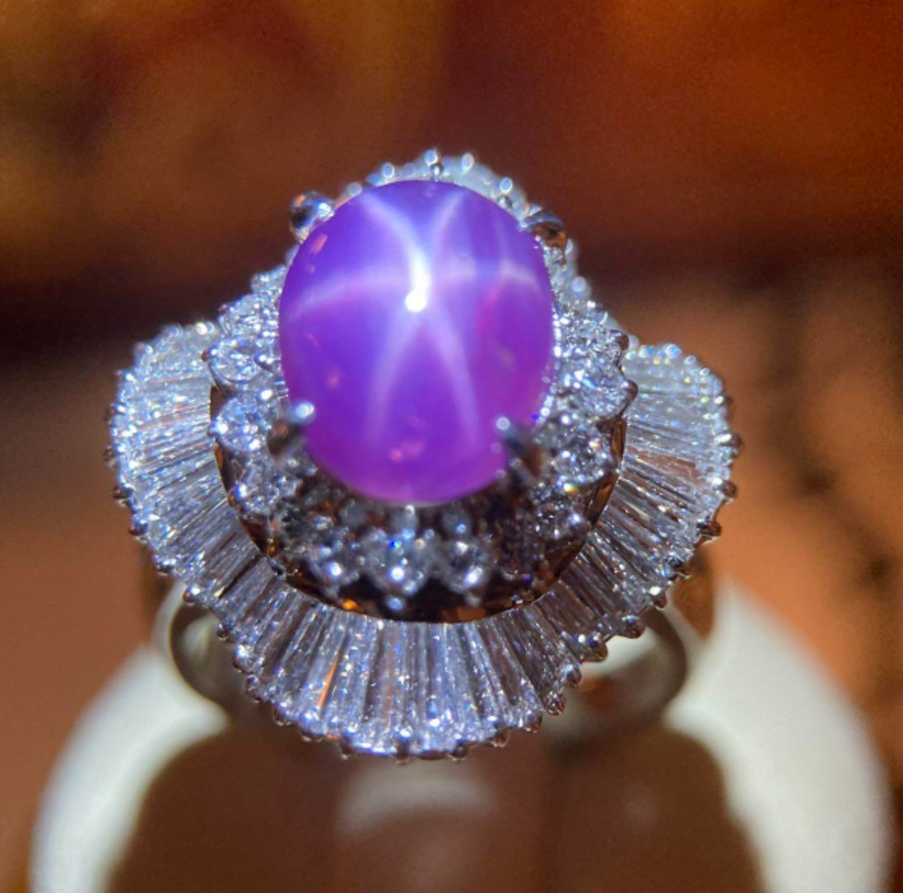 GIA パープルピンクスリランカ産サファイアリング Pt900 天然ダイヤモンド