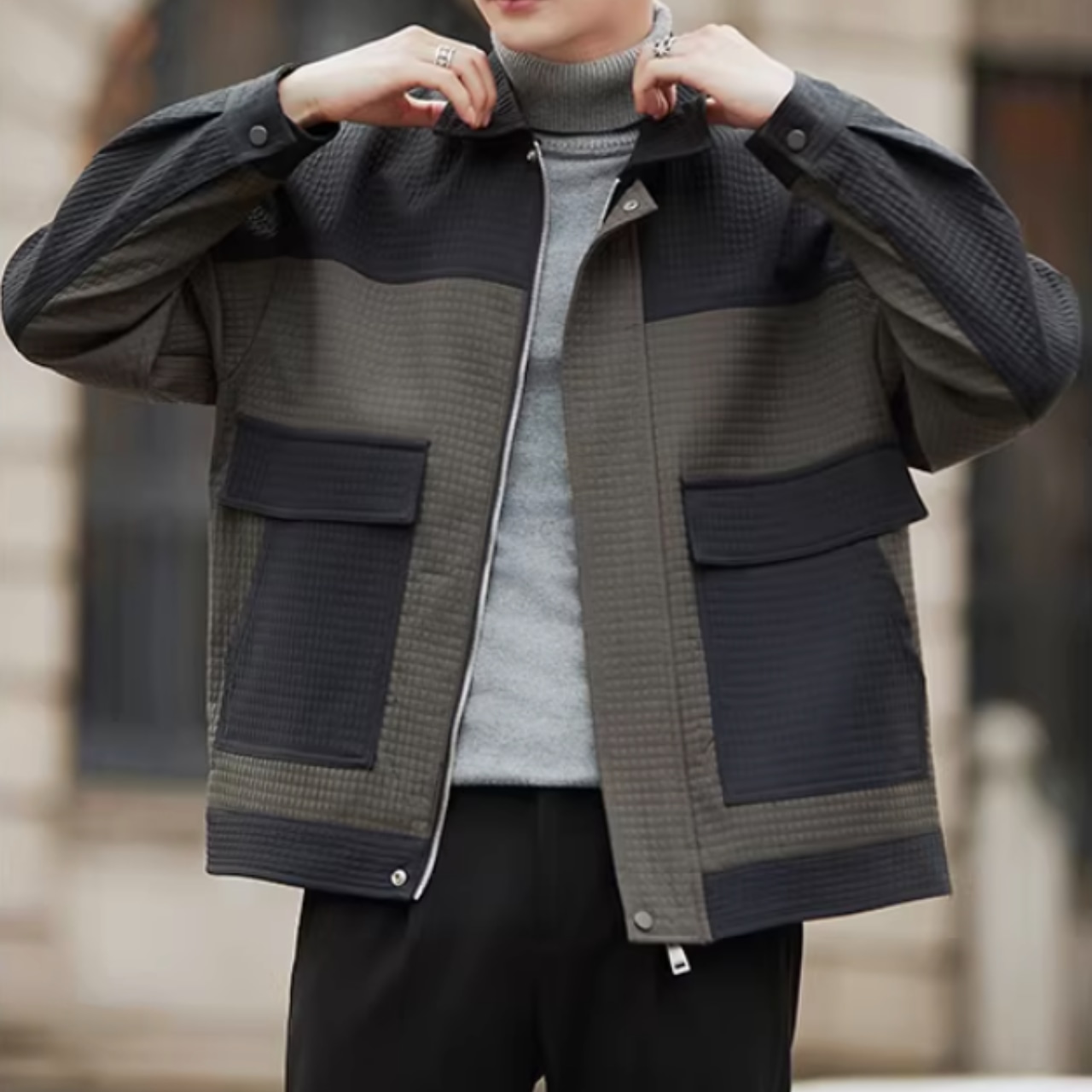 パッチポケット ヒップ丈ジャケット af0453