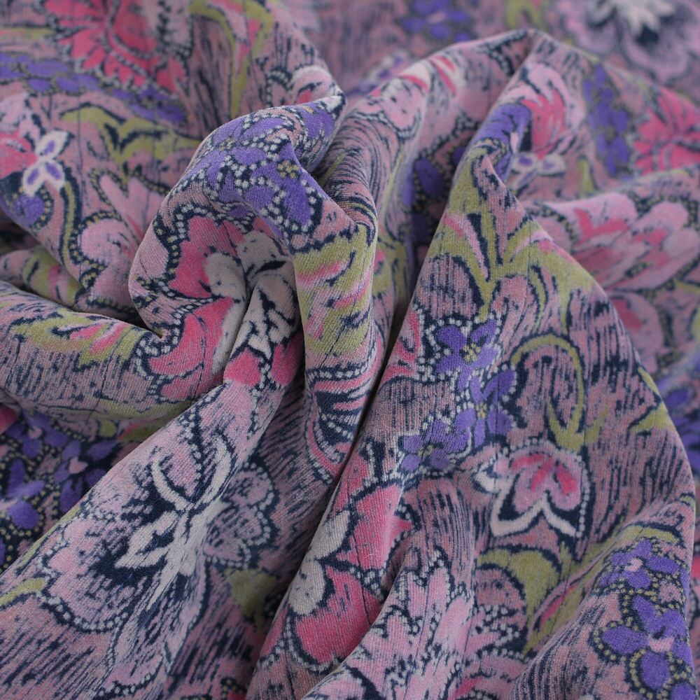 80s～ Kung Fu Jacket ストライプキルティング 花柄 チャイナ