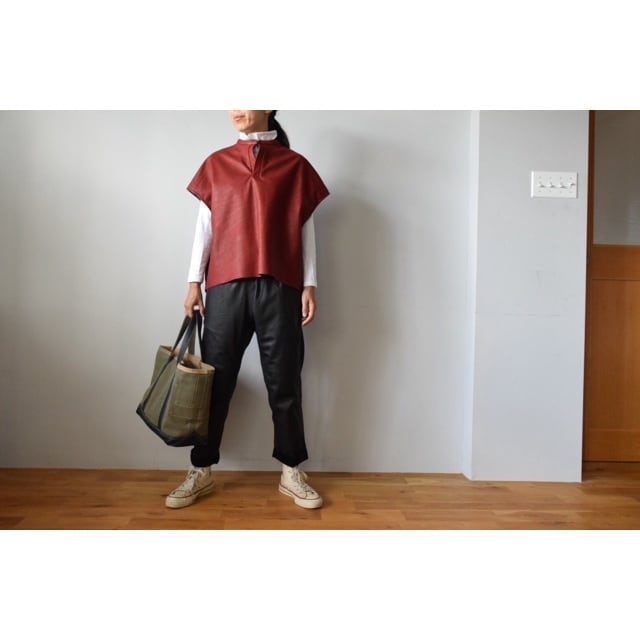 Simva123-0053-BK Leather Easy Pant Black | O'KEEFFE Online Store