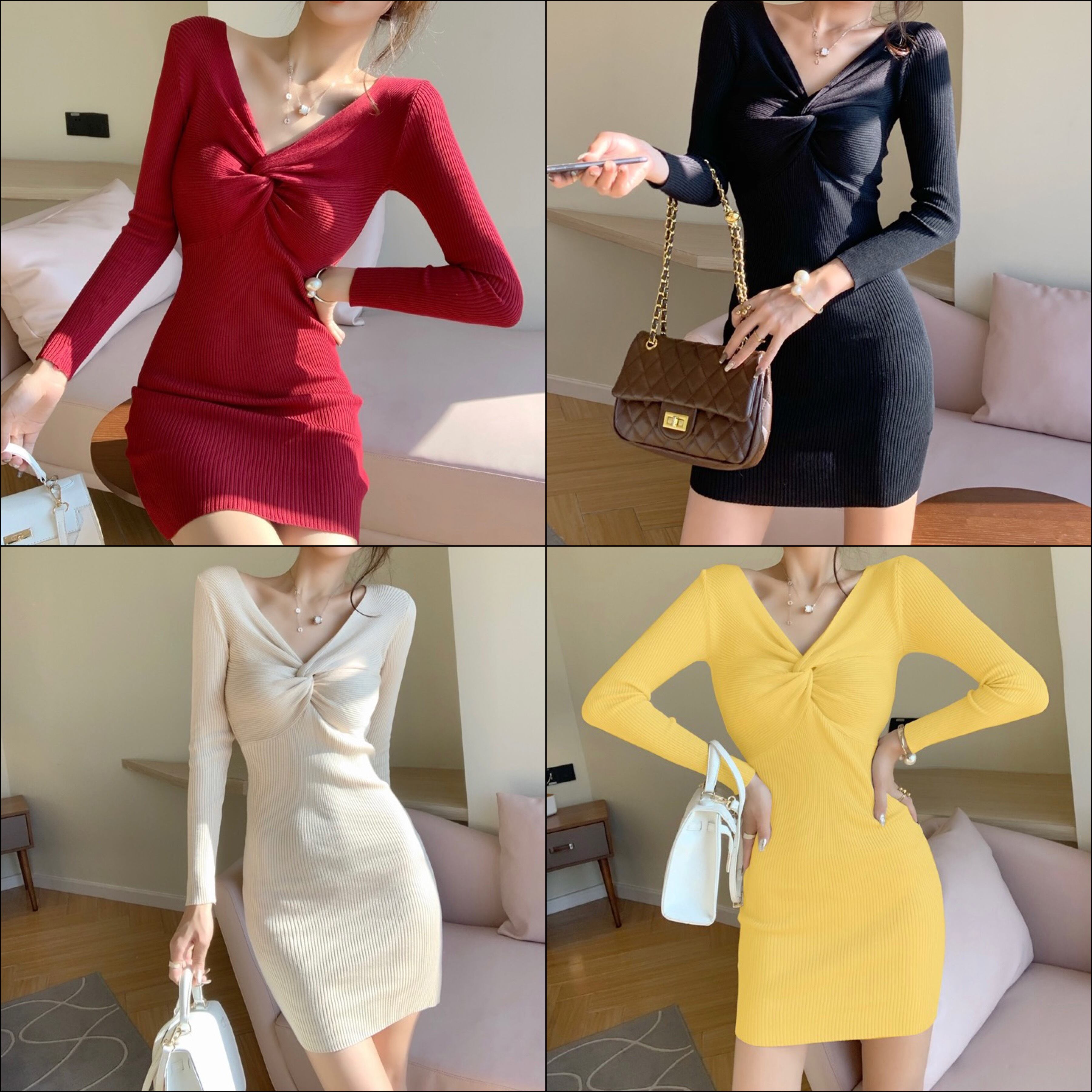 4カラー バストクロスワンピース | Selectshop Girasol