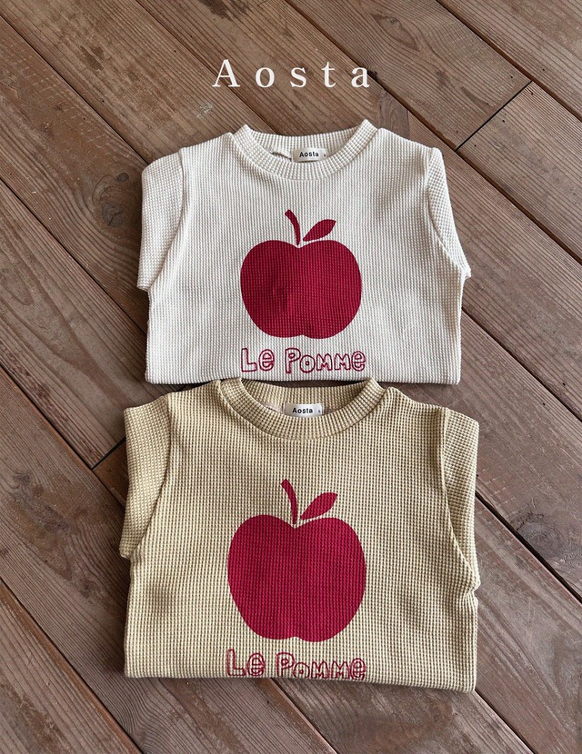 《秋ご予約》 apple tee ★ ｜ご予約 秋 aosta アオスタ tops トップス shirt シャツ 女の子 男の子 ベビー キッズ