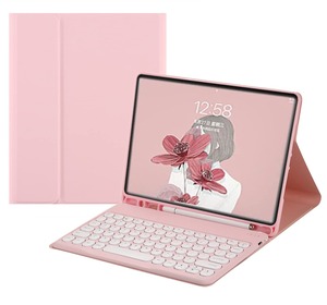 【特価処分】iPad mini5 mini4 mini 1 2 3用の キーボード ケース 丸型キー 可愛い カラーキーボード カラフル iPad Mini 第 5 世代 アイパッド ミニ5 用の 丸い 分離式 キーボード付き カバー アップル ペンシル 収納可能 (ピンク)