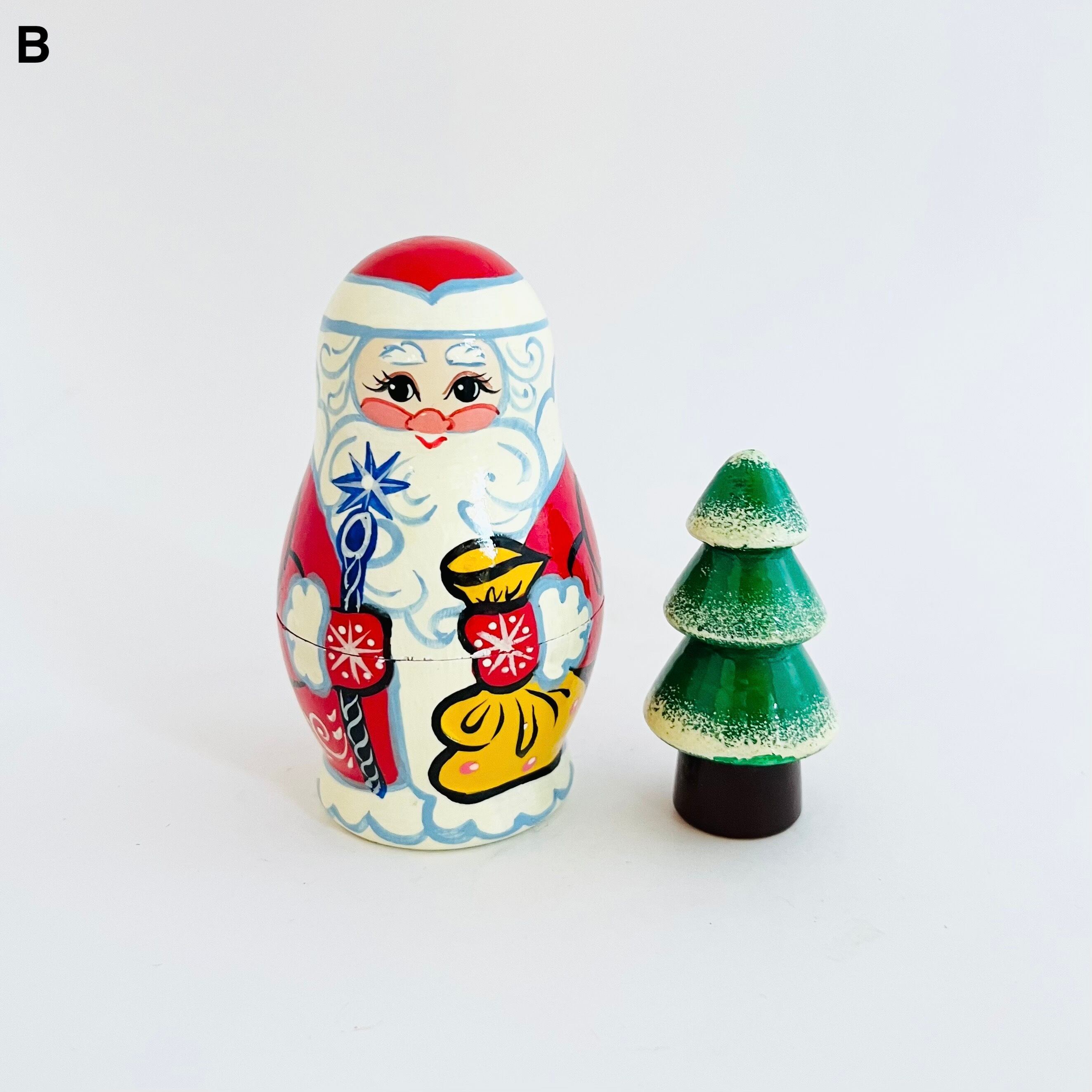 サンタとツリーのマトリョーシカ（ノーリンスク産）