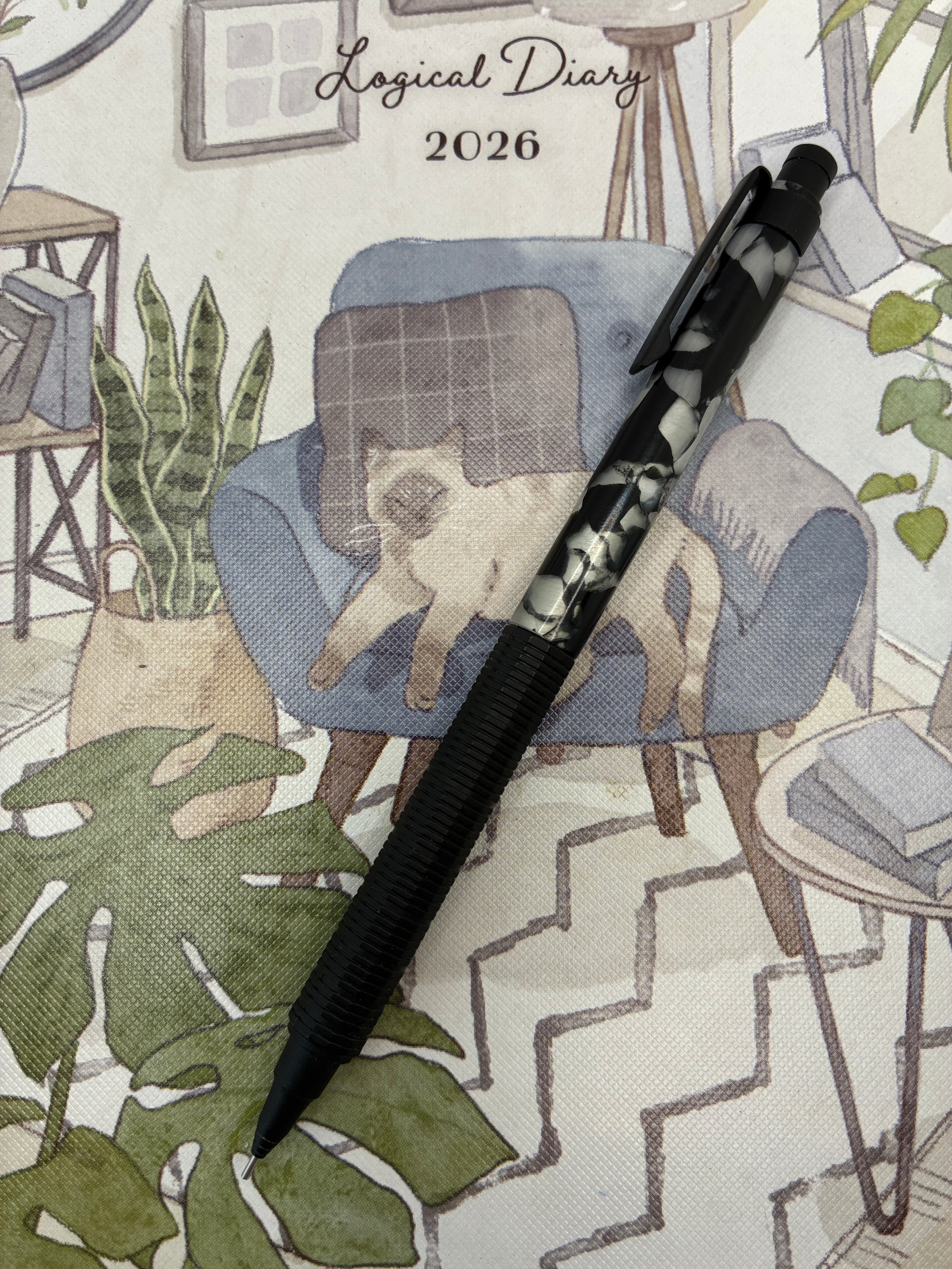 最新作 着せ替え杢軸オレンズネロ 0.5mm芯 クラッシュアクリルブラック