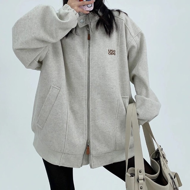 Loose Retro Embroidery Unisex Jacket 125022