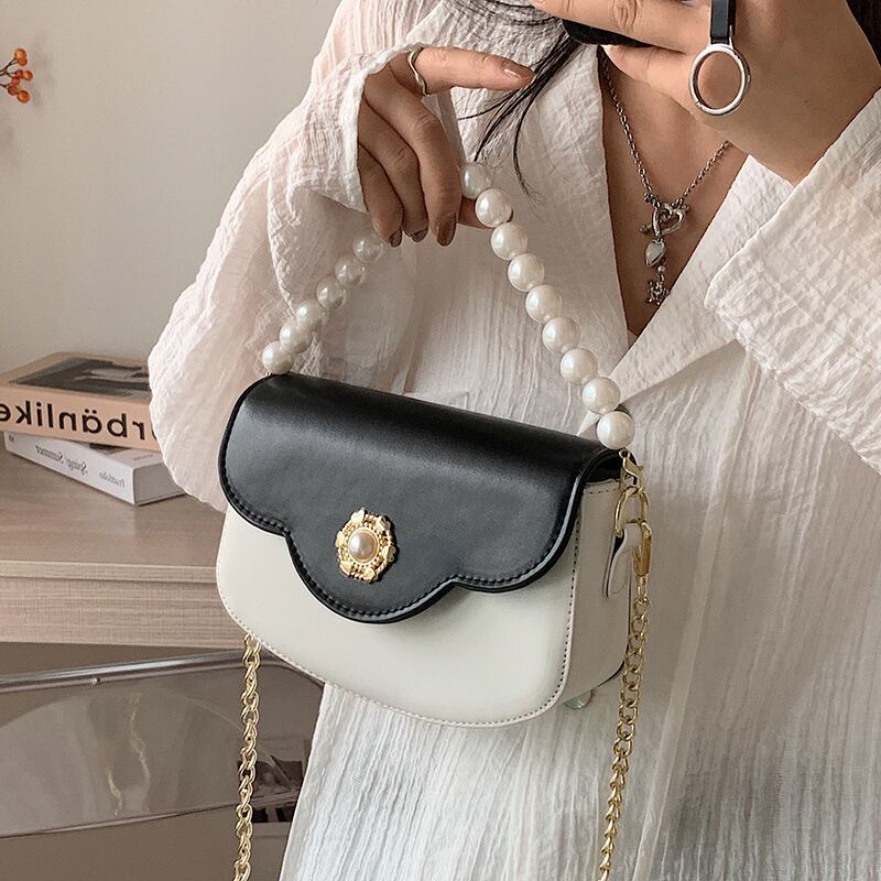 パールチェーン サマーカラー 夏物 真珠 スクウェア メッセンジャーバッグ Tiancai_Wing_Bag11286452329