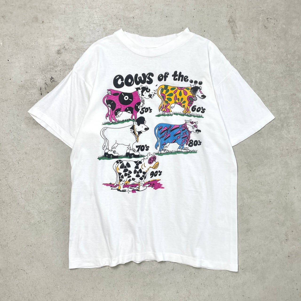 90年代 COWS OF THE... アニマルプリントTシャツ アート メンズL相当 