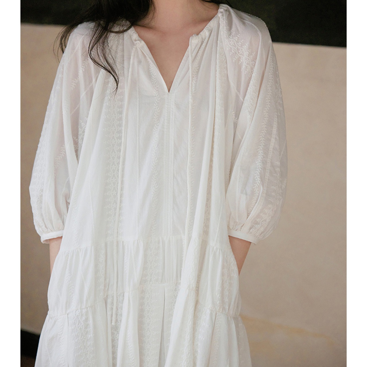 Long White Dress T3753