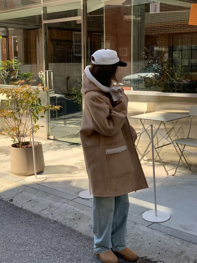 (予約) verveine / Fitz hoodie shearing half mustang 1color