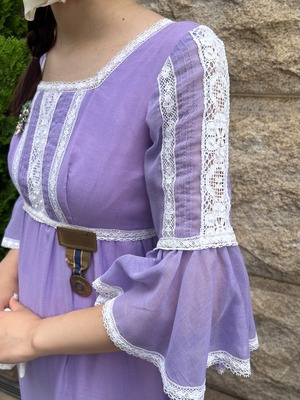 60's70's purple lace dress