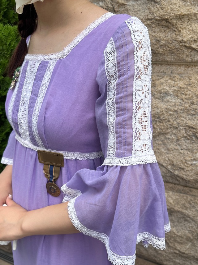 60's70's purple lace dress