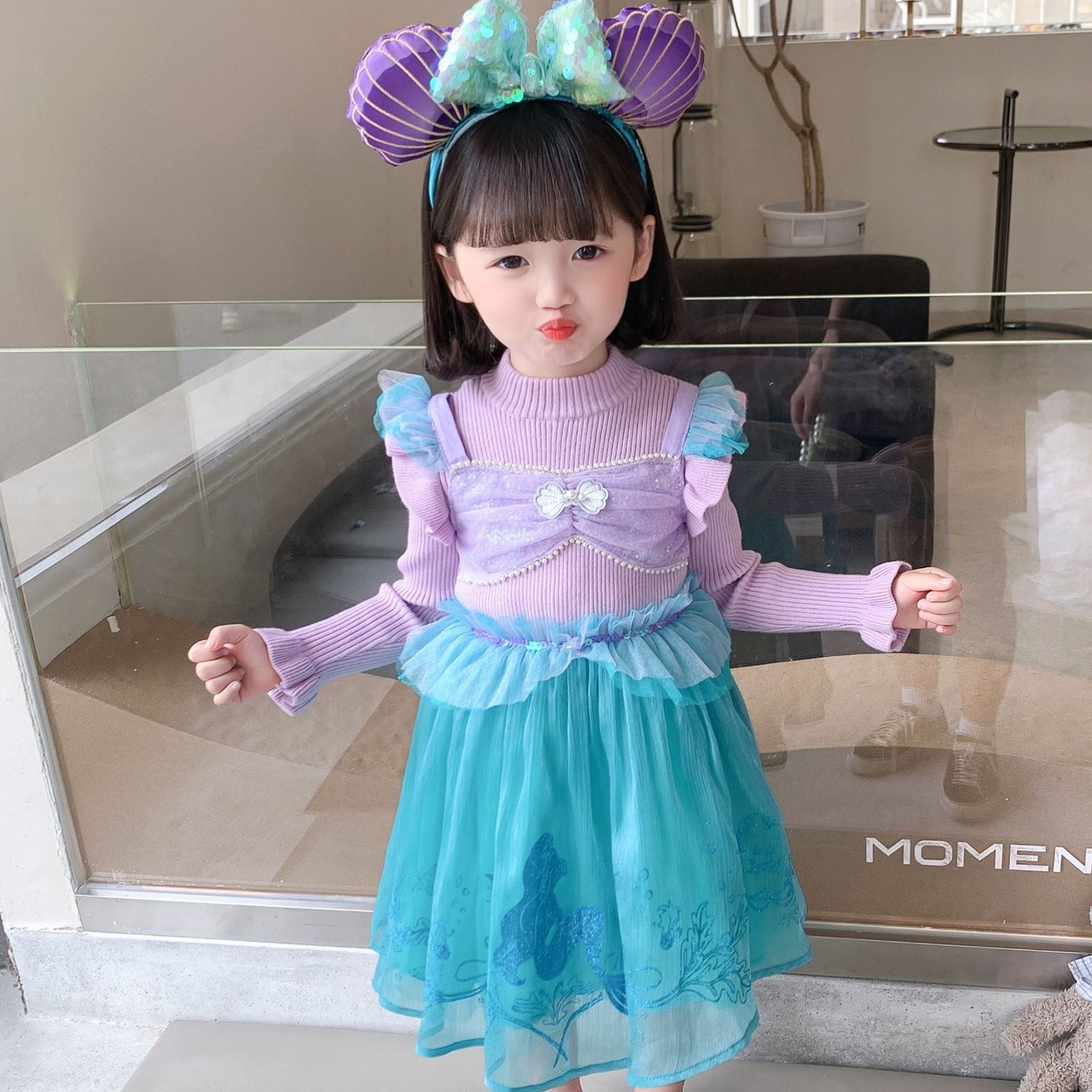ワンピース ドレス プリンセス 紫色 女の子 120cm - フォーマル