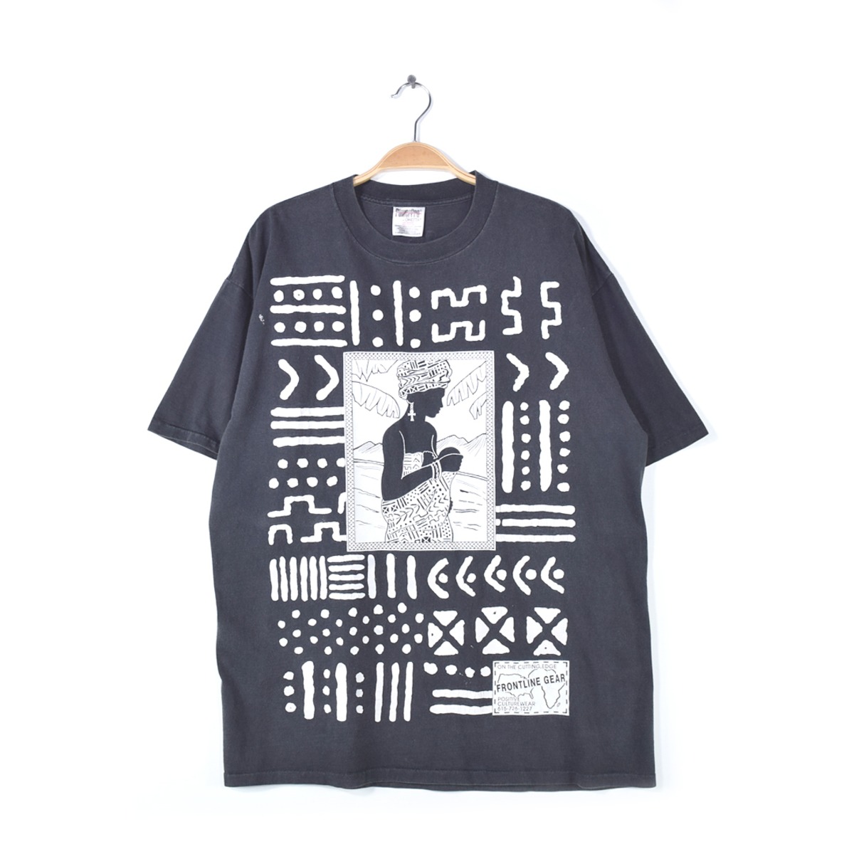 90s フロントラインギア ヴィンテージTシャツ アフリカン 袖シングル 
