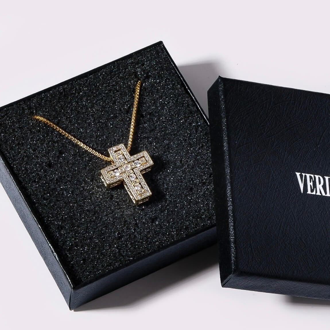 18kgp zirconia large cross necklace VN4-16 | VERIELA