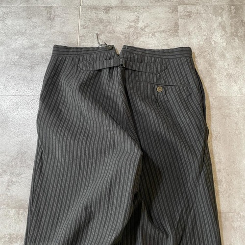 30-40s 針式シンチ フレンチワーク ストライプ ブラック パンツ W31 詳細写真11